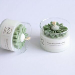 Groene bloem kaars