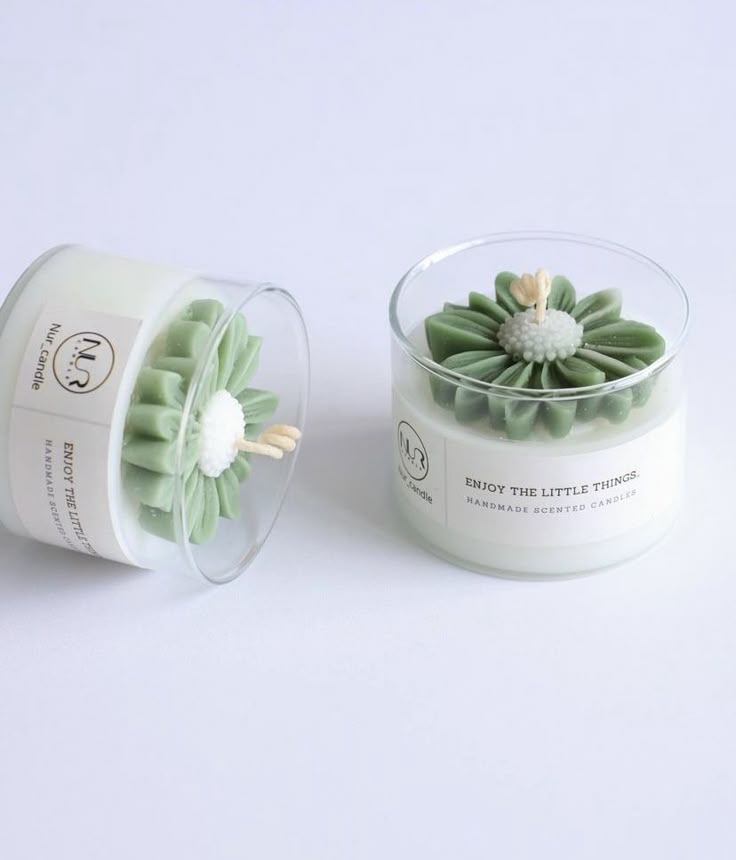 Groene bloem kaars